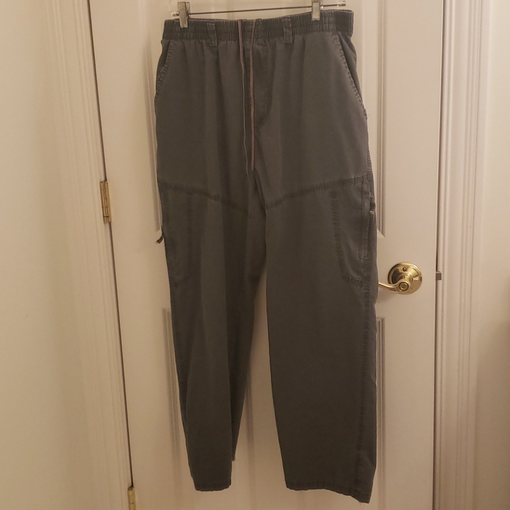 Grey elastic waistband pants and draw string